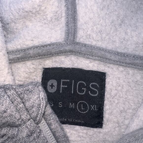 FIGS Essential Hoodie Womens Size L Heather Gray Full Zip Pockets Nurse Medical - Picture 3 of 15